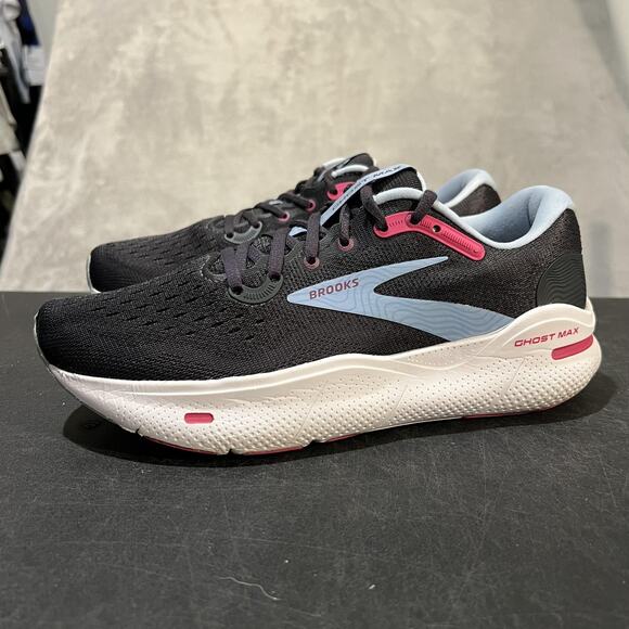 Brooks Ghost Max Shoes Womens 9 Black Blue Running Cushioned 1203951B082 - Picture 3 of 10